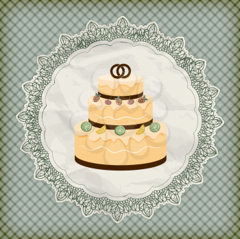 Royalty Free Clipart Image of a Wedding Cake
