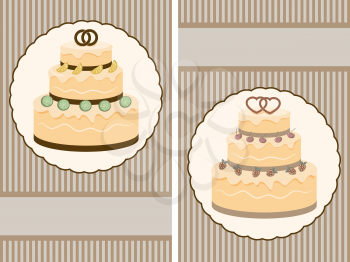 Royalty Free Clipart Image of Wedding Cakes