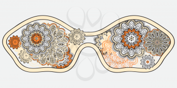 Royalty Free Clipart Image of a Sunglasses with Flowers 