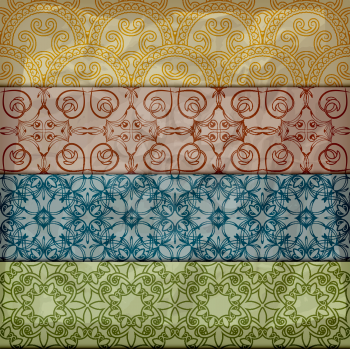 Royalty Free Clipart Image of Borders with Floral Patterns