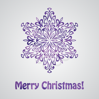 Royalty Free Clipart Image of a Merry Christmas Message With a Snowflake