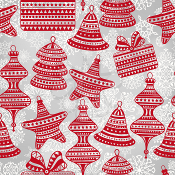Royalty Free Clipart Image of a Background With Holiday Ornaments
