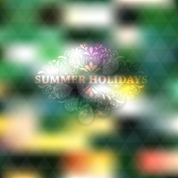 Vector Summer Background, place for your text, fully editable eps 10 file with gradient mesh and transparency effects,  Cooper Black Std font used in example
