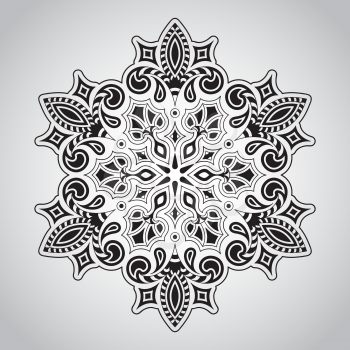 Vector Floral Rounded Mandala Pattern
