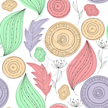 Vector Seamless Doodle floral pattern