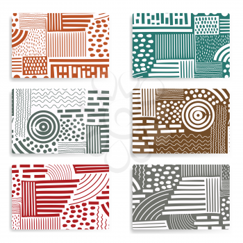 Vector Design of 6 Abstract Cards. Business Cards, Flyers, or Invitations