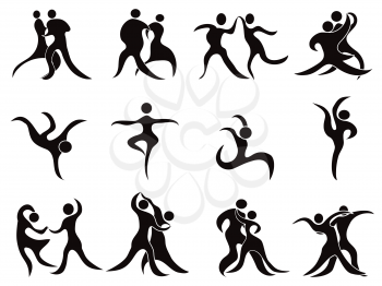 Royalty Free Clipart Image of People Dancing