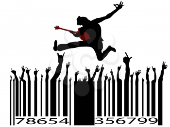 Royalty Free Clipart Image of a Rock Music Bar Code
