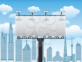 Royalty Free Clipart Image of a Billboard in the City