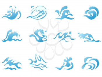Royalty Free Clipart Image of Blue Waves