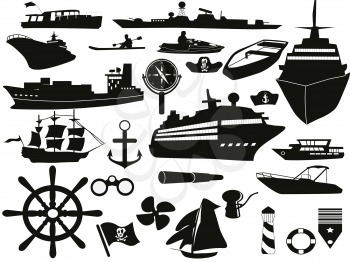 Royalty Free Clipart Image of a Bunch of Boats