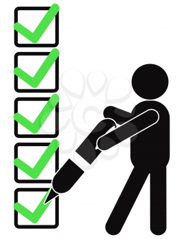 Royalty Free Clipart Image of a Person With a Checklist