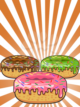 Royalty Free Clipart Image of Donuts