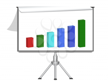 Royalty Free Clipart Image of a Flip Chart on a Board