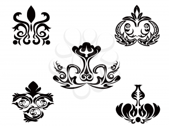 Royalty Free Clipart Image of Floral Patterns