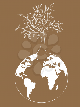 Royalty Free Clipart Image of a Tree on Earth