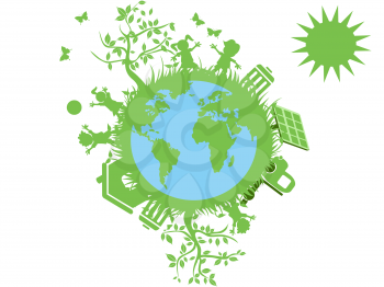 Royalty Free Clipart Image of a Green Earth Concept