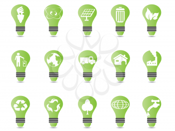 Royalty Free Clipart Image of a Light Bulb Icons