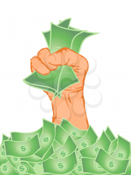 Royalty Free Clipart Image of a Person Holding Money