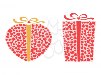 Royalty Free Clipart Image of Two Valentine's Day Presents