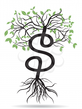 Royalty Free Clipart Image of a Money Tree