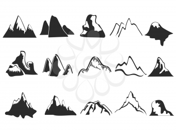 Royalty Free Clipart Image of Mountain Icons