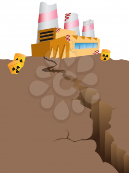 Royalty Free Clipart Image of a Nuclear Power Plant