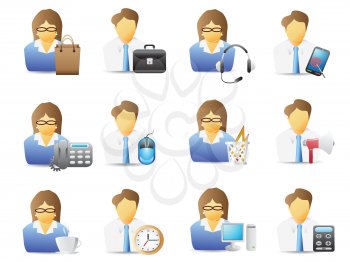 Royalty Free Clipart Image of Office Workers