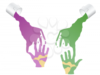 Royalty Free Clipart Image of Paint Over Hands