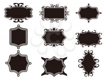 Royalty Free Clipart Image of Retro Black Frames