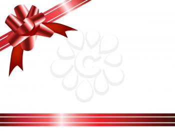 Royalty Free Clipart Image of Red Ribbon and Bow
