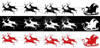 Royalty Free Clipart Image of Santa Claus in a Sleigh