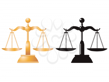 Royalty Free Clipart Image of Two Scales
