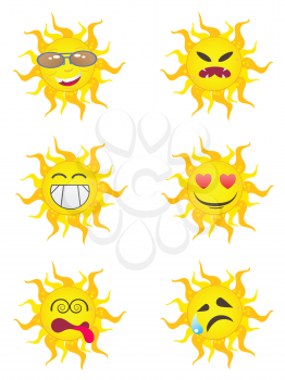 Royalty Free Clipart Image of Sun Characters