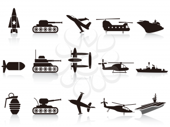 Royalty Free Clipart Image of War Weapon Icons