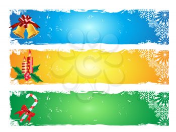 Royalty Free Clipart Image of Christmas Banners
