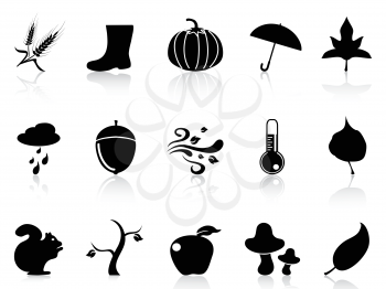 isolated autumn icons set from white background