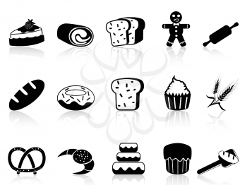 isolated bakery icons set from white background 