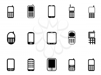 isolated Mobile phone icons from white background
