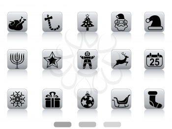 isolated christmas button icons from white background