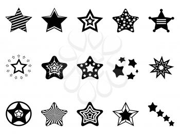isolated black stars icon collection from white background