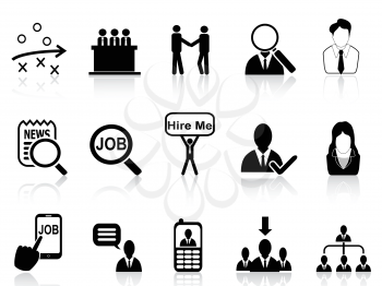 isolated job search icons set from white background	
