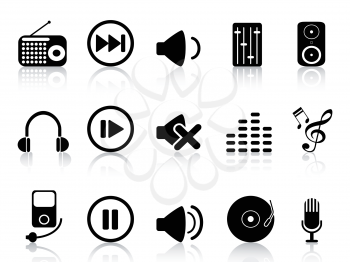 isolated sound icons set from white background