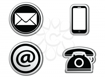 Royalty Free Clipart Image of Communication Buttons