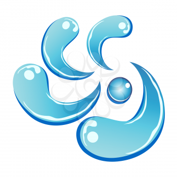 the symbol of Swirly water drops for logos design