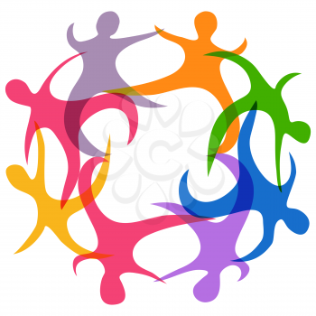 isolated abstract teamwork symbol on white background
