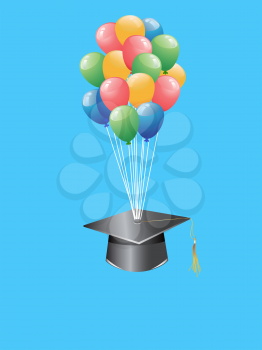 the background of balloon graduation cap for graduation season
