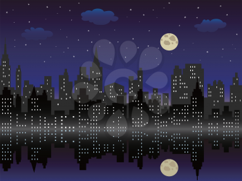 the background of cityscape in the night