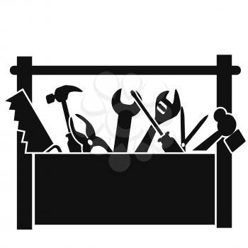 isolated black tools box on white background