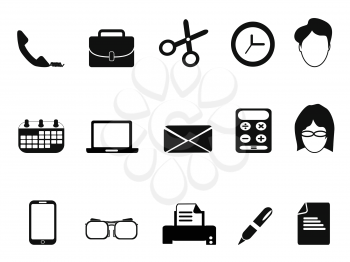 isolated business people office tools icons set from white background